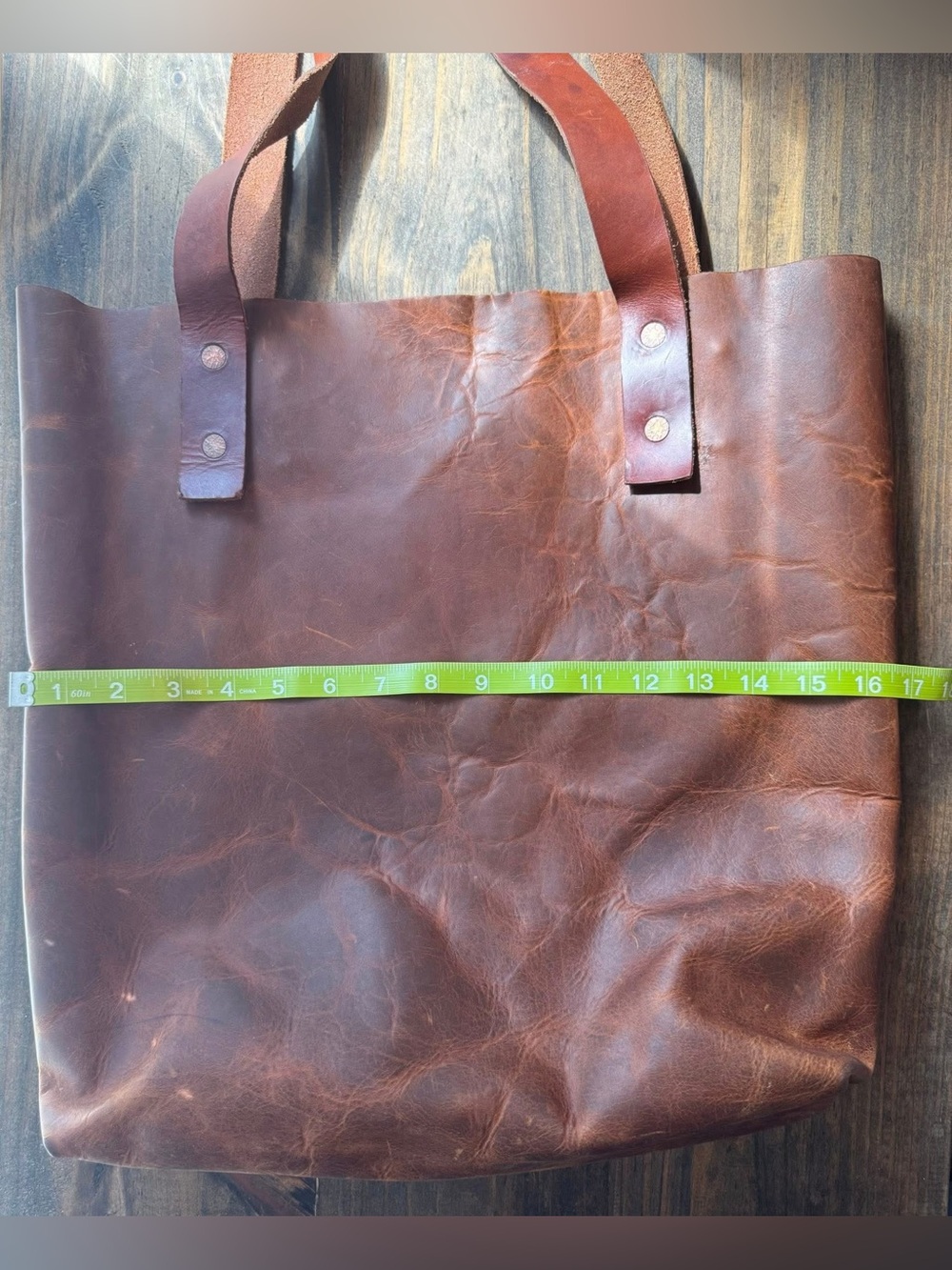 Classic Brown Leather Tote Bag - Picture 13 of 15